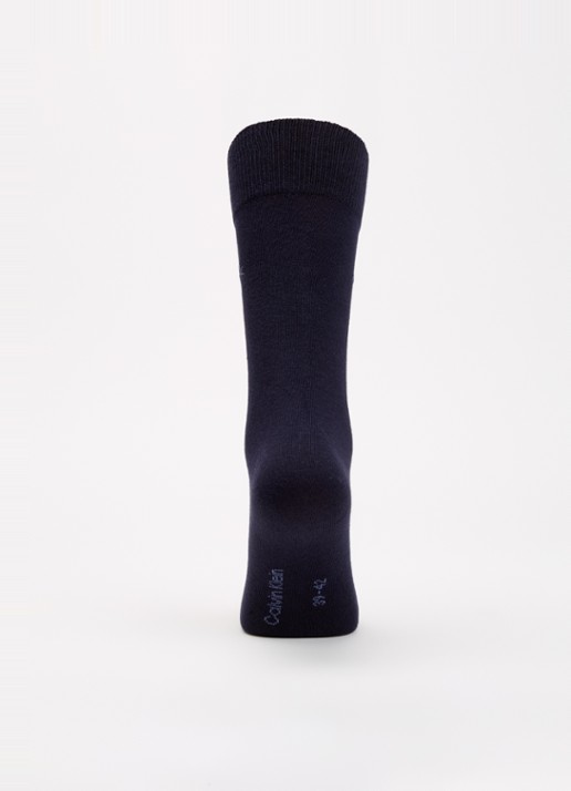 Calvin Klein Sokken met logo in 3-pack - voorkant 2 donkerblauw