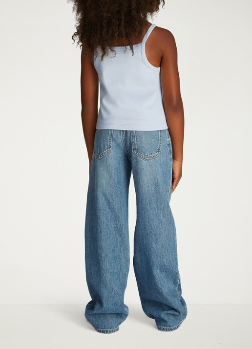 Calvin Klein Spaghetti top met logo - achterkant 3 lichtblauw