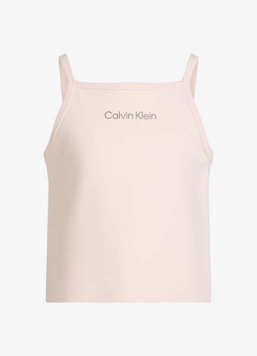 Calvin Klein Spaghetti top met logo - voorkant 2 roze