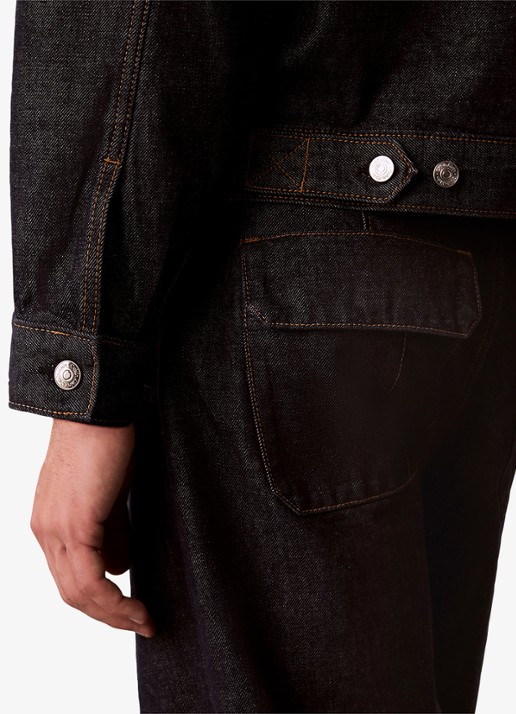 Calvin Klein Spijkerjas met borstzak - detail 4 donkerblauw