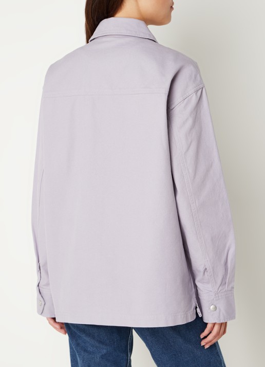 Calvin Klein Spijkerjas met klepzakken en logoborduring - achterkant lila