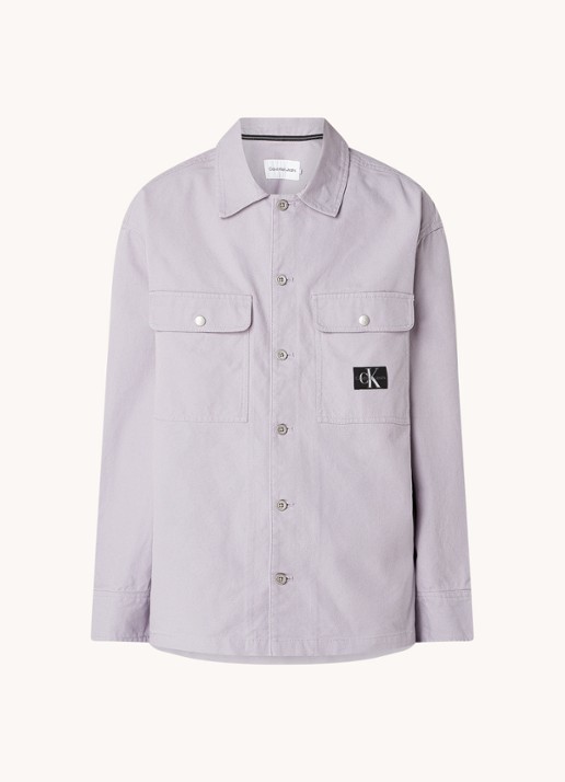 Calvin Klein Spijkerjas met klepzakken en logoborduring - voorkant 2 lila