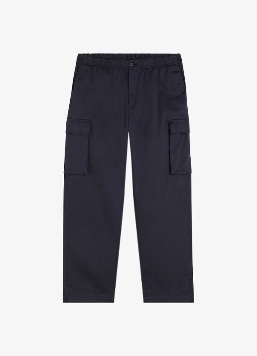 Calvin Klein Straight fit cargobroek met steekzakken - voorkant 4 donkerblauw