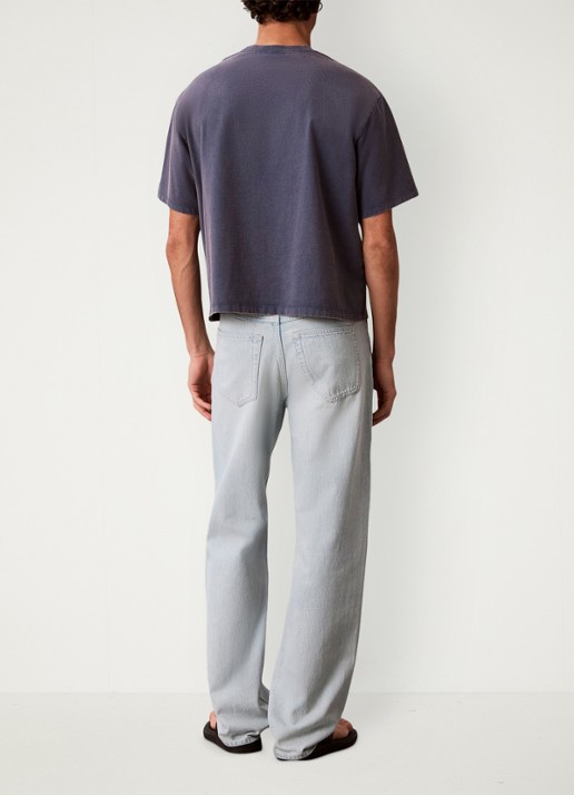 Calvin Klein Straight fit jeans met lichte wassing - achterkant 6 denim