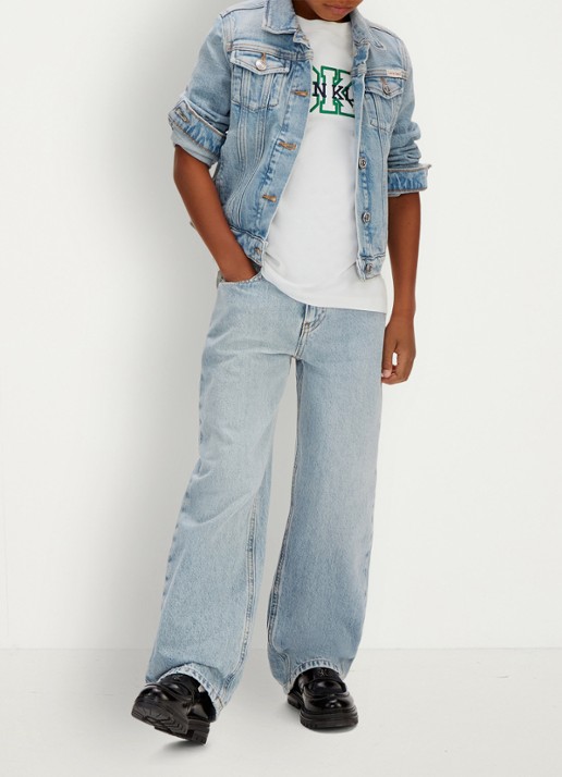 Calvin Klein Straight fit jeans met lichte wassing - voorkant 3 denim