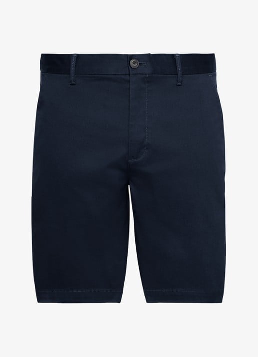 Calvin Klein Straight fit korte broek met steekzakken - voorkant 2 donkerblauw