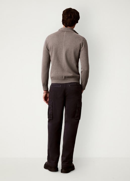 Calvin Klein Straight leg cargobroek met opgestikte zakken - achterkant 7 donkergrijs