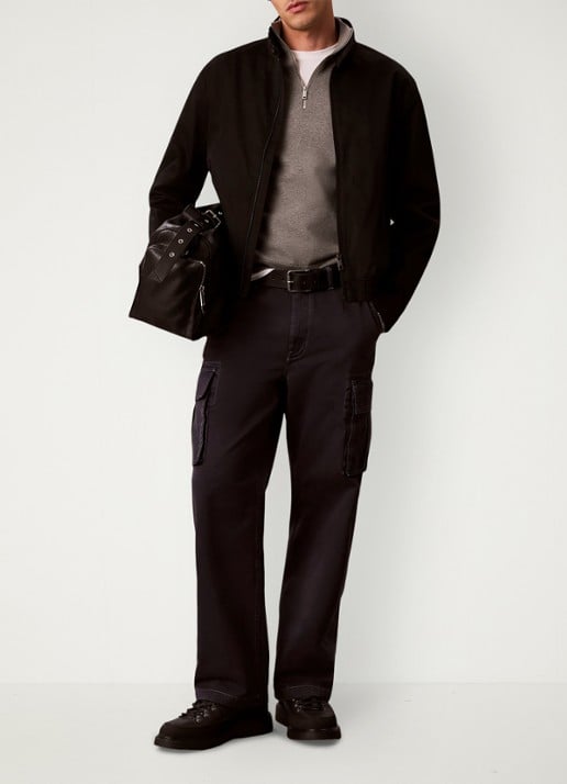 Calvin Klein Straight leg cargobroek met opgestikte zakken - detail 3 donkergrijs