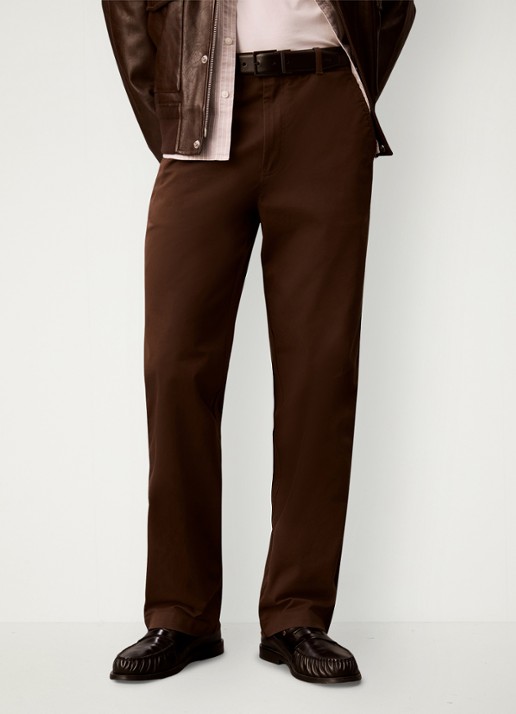 Calvin Klein Straight leg chino in katoenblend - detail 4 brown cork-wfm