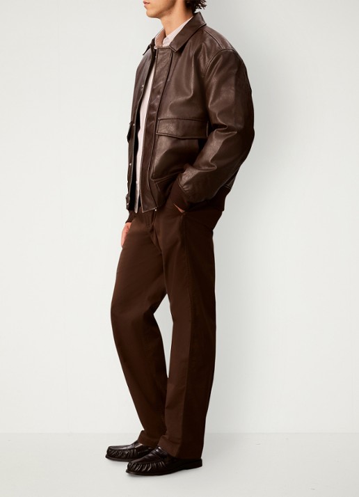Calvin Klein Straight leg chino in katoenblend - detail 5 brown cork-wfm