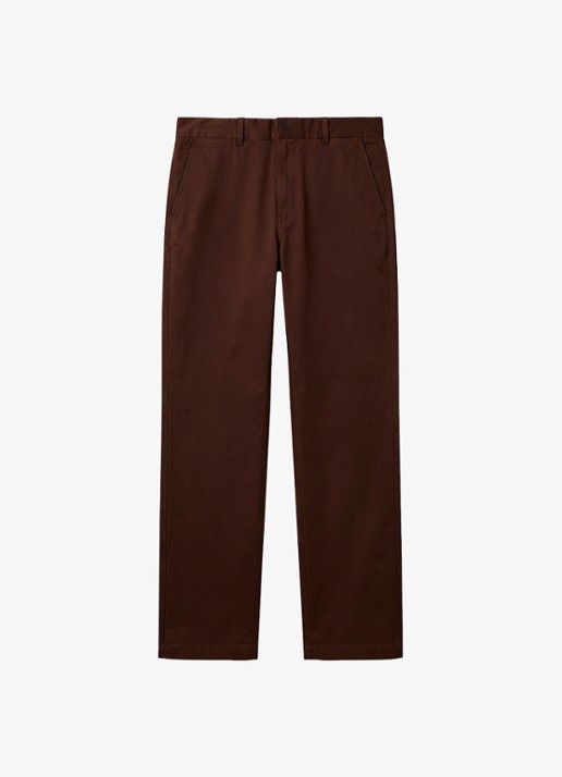 Calvin Klein Straight leg chino in katoenblend - voorkant 2 brown cork-wfm