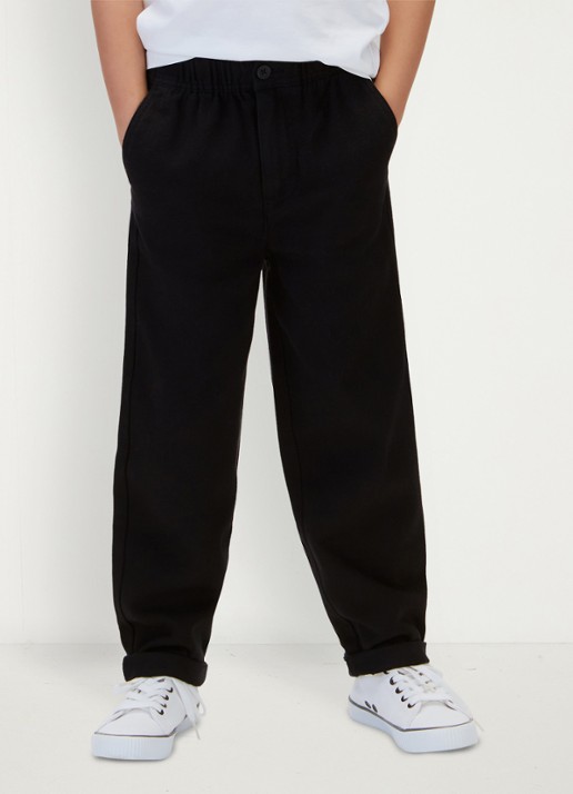 Calvin Klein Straight leg chino met logo - detail 2 pvh black-beh /  zwart