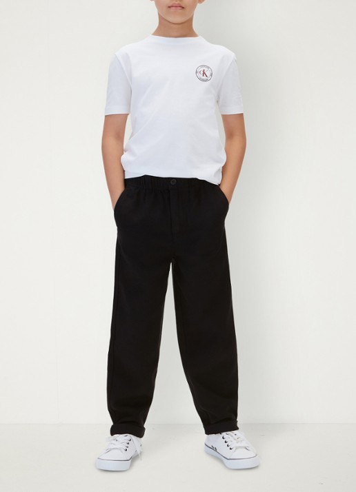 Calvin Klein Straight leg chino met logo - detail 3 pvh black-beh /  zwart