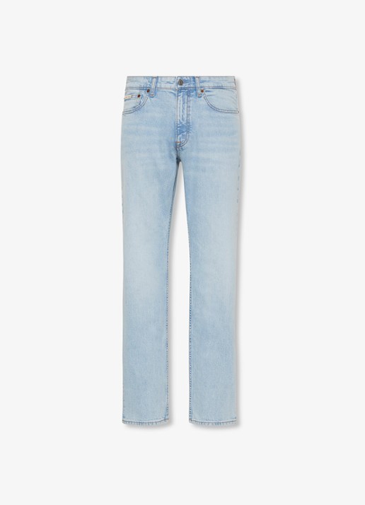Calvin Klein Straight leg jeans met steekzakken - voorkant 5 indigo