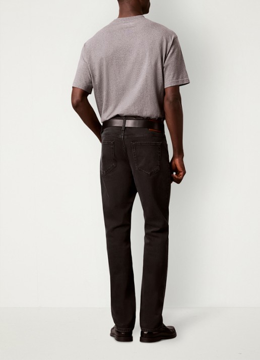 Calvin Klein Straight leg jeans met steekzakken - achterkant 5 donkergrijs