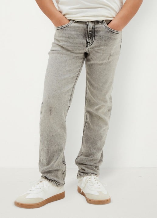 Calvin Klein Straight leg jeans met steekzakken - detail stone grey wash-1by /  grijs