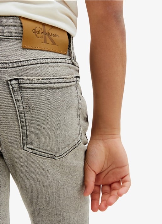 Calvin Klein Straight leg jeans met steekzakken - detail 2 stone grey wash-1by /  grijs