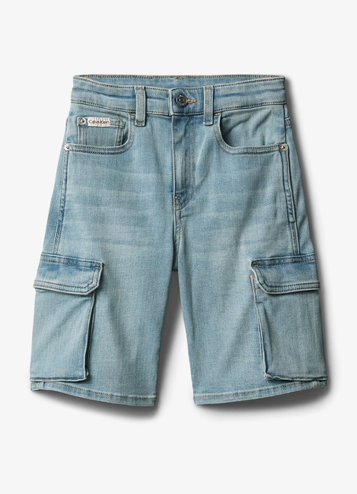 Calvin Klein Straight leg korte broek van denim met klepzakken