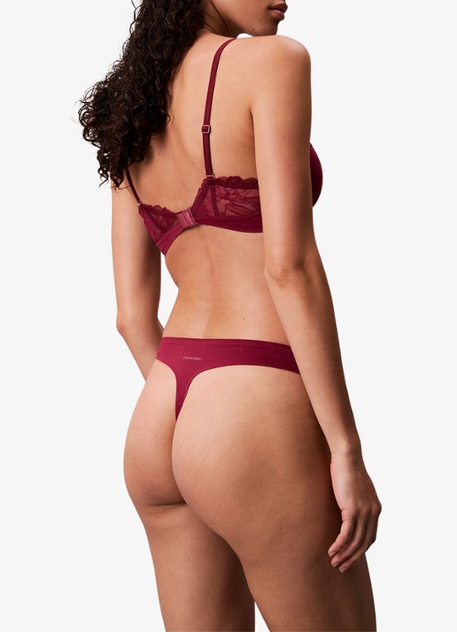 Calvin Klein String met details van kant - achterkant 7 bordeauxrood