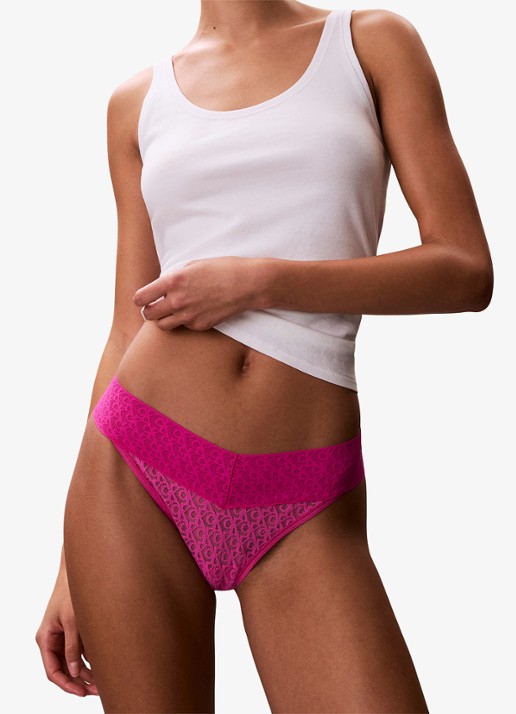 Calvin Klein String met kant - detail 5 donkerroze