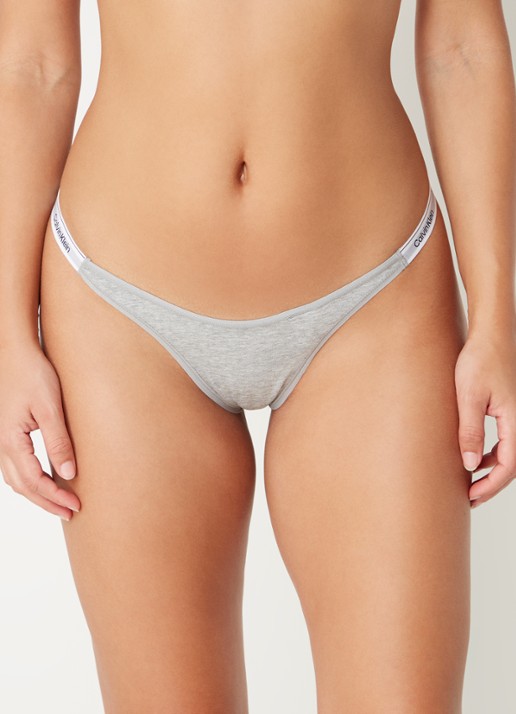 Calvin Klein String met logoband - detail 2 grijsmele