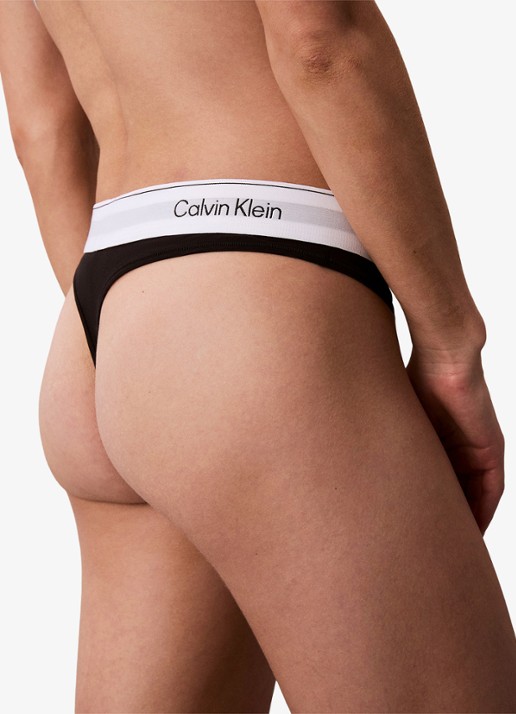 Calvin Klein String met logoband - detail 4 zwart