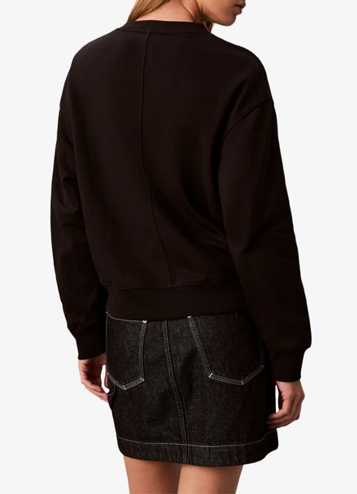 Calvin Klein Sweater in katoenblend - achterkant 4 zwart