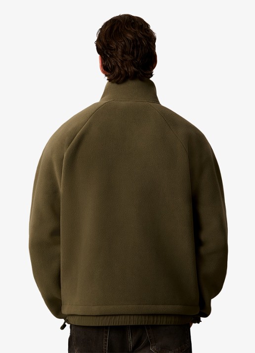 Calvin Klein Sweater met halve rits en logo - achterkant 5 olive night-li1