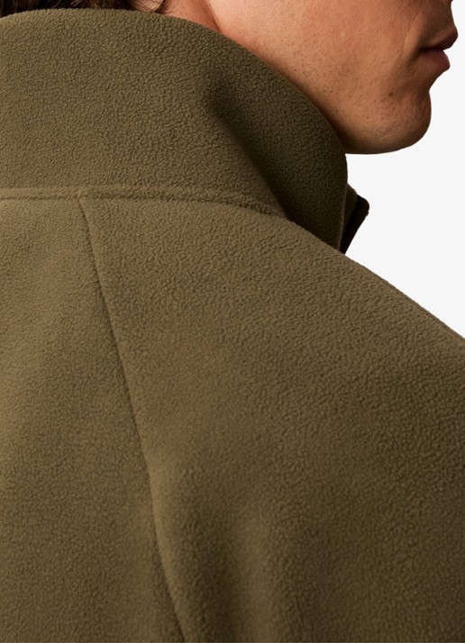 Calvin Klein Sweater met halve rits en logo - detail 4 olive night-li1