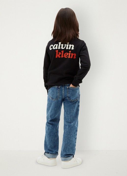 Calvin Klein Sweater met logo- en backprint - achterkant 5 zwart