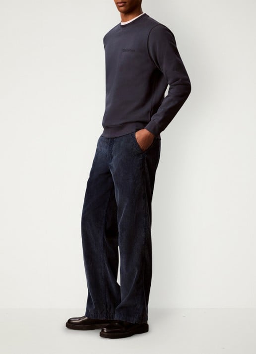 Calvin Klein Sweater met logo - detail 4 donkerblauw
