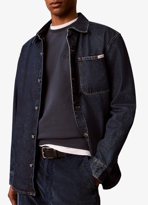 Calvin Klein Sweater met logo - detail 6 donkerblauw