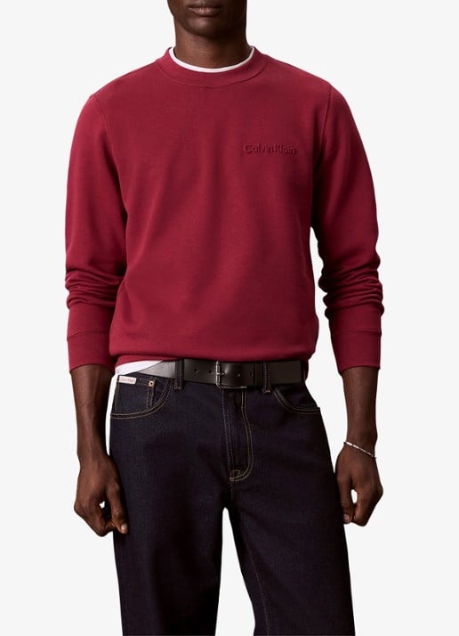 Calvin Klein Sweater met logo - detail rood