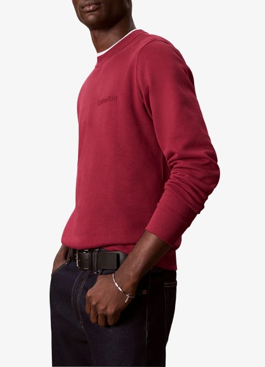 Calvin Klein Sweater met logo - detail 3 rood