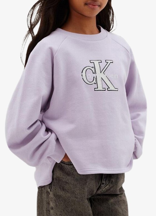 Calvin Klein Sweater met logo - detail 3 lila