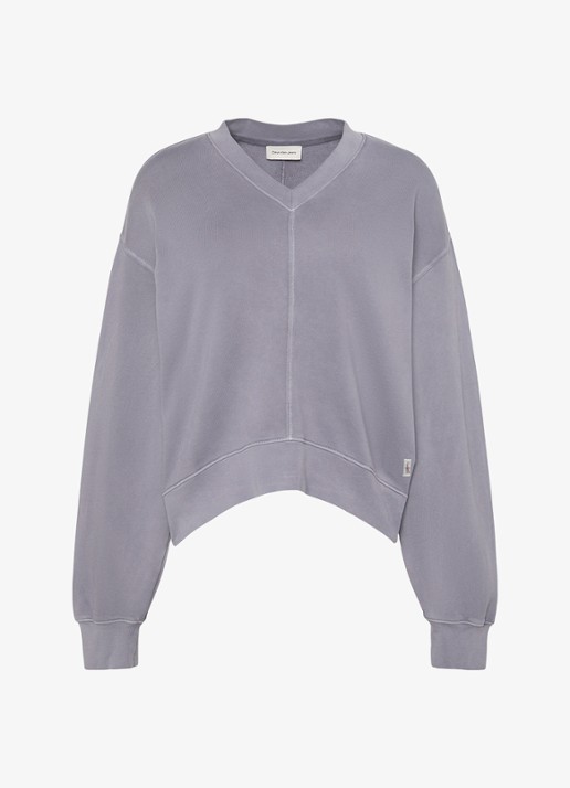 Calvin Klein Sweater met logoborduring - voorkant 6 grijs