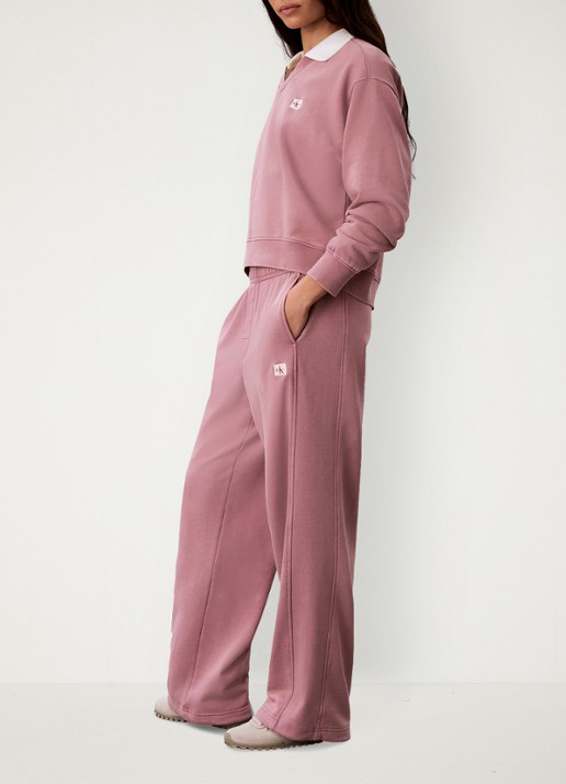 Calvin Klein Sweater met logoborduring - detail 4 oudroze