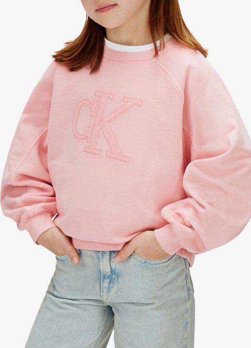Calvin Klein Sweater met logoborduring - detail 4 roze