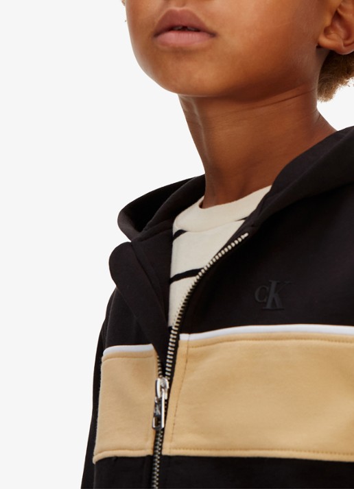 Calvin Klein Sweatvest met capuchon - detail 3 zwart