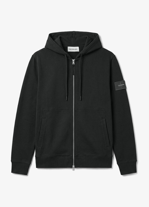 Calvin Klein Sweatvest met logo - voorkant zwart