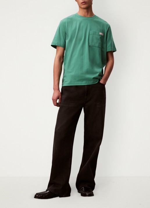 Calvin Klein T-shirt met borstzak - voorkant 2 groen