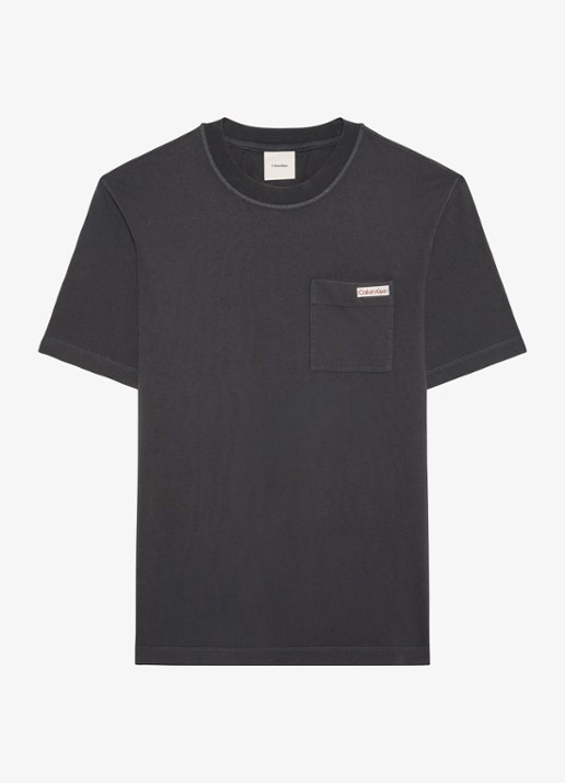 Calvin Klein T-shirt met borstzak - voorkant antraciet