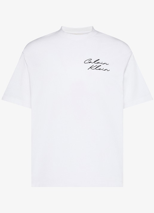 Calvin Klein T-shirt met logo- en backprint - voorkant 5 wit