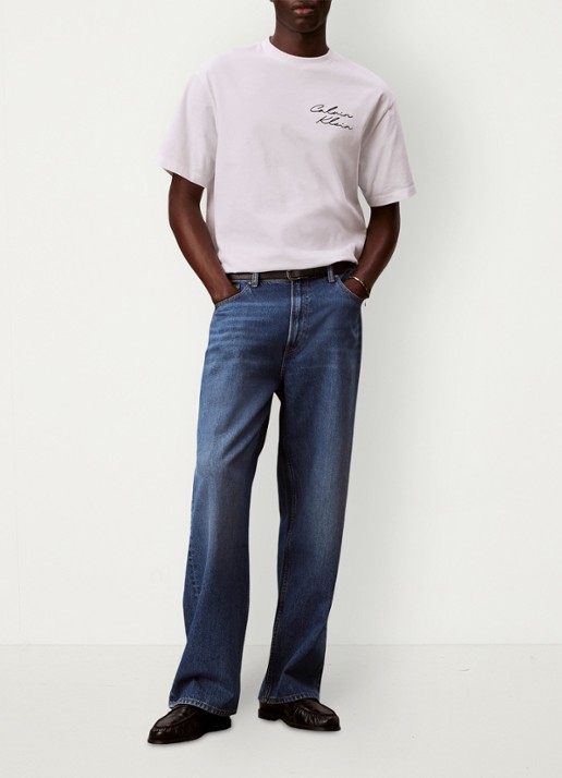 Calvin Klein T-shirt met logo- en backprint - voorkant 6 wit