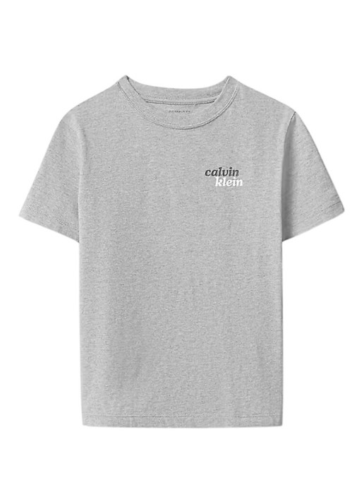 Calvin Klein T-shirt met logo- en backprint - voorkant 2 medium grey heather-p7d /  grijs