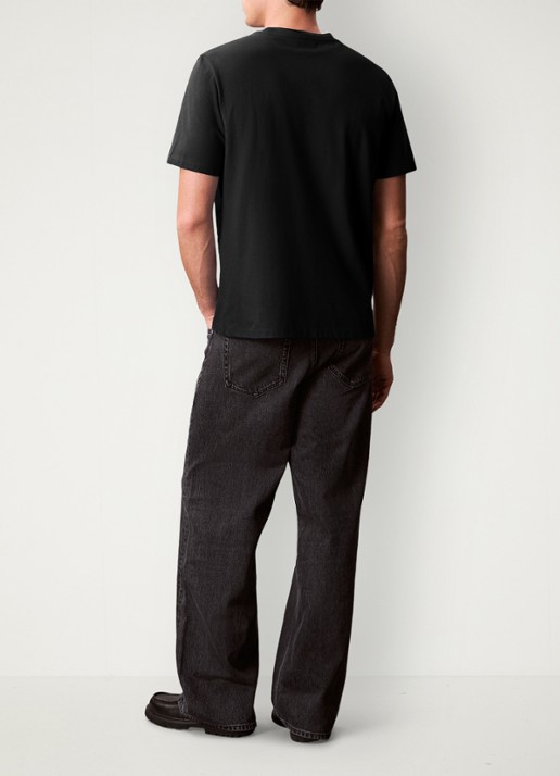 Calvin Klein T-shirt met logo en ronde hals  - achterkant zwart