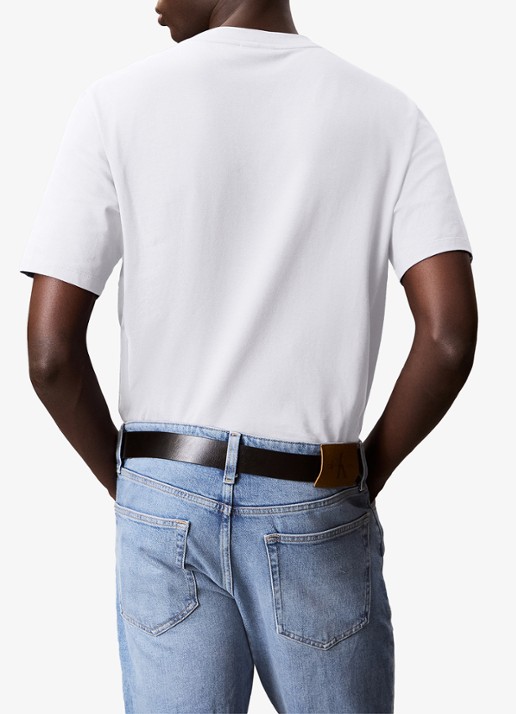 Calvin Klein T-shirt met logo en ronde hals  - achterkant wit