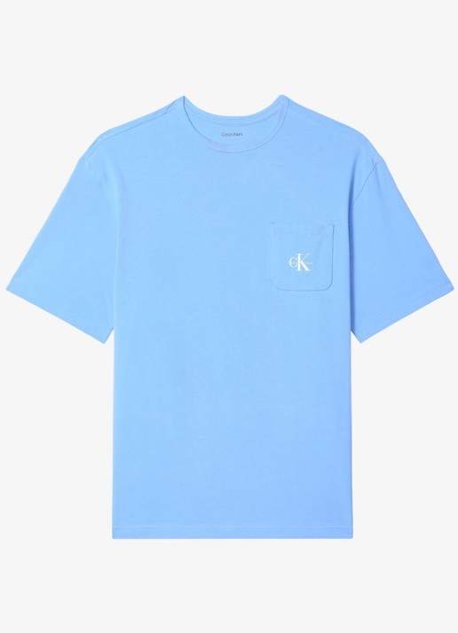 Calvin Klein T-shirt met logo - voorkant 4 blauw