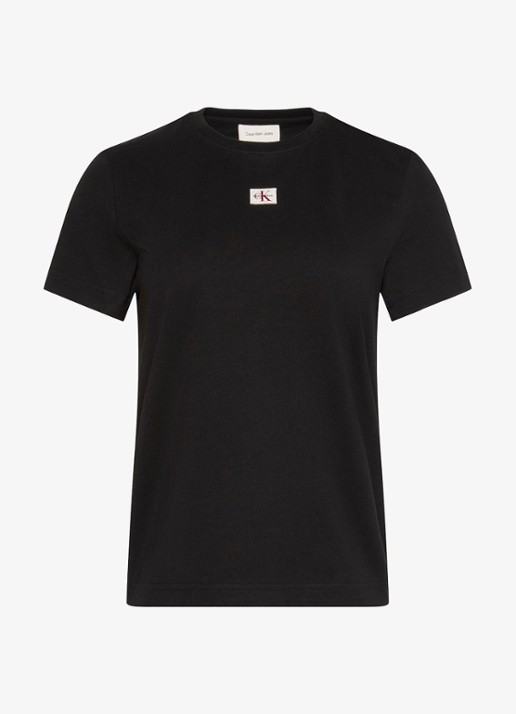 Calvin Klein T-shirt met logo - voorkant 4 zwart