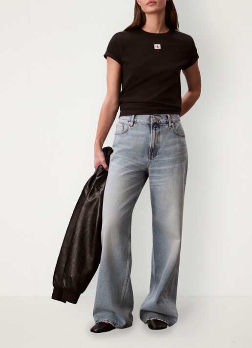 Calvin Klein T-shirt met logo - voorkant 5 zwart